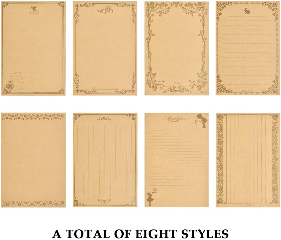 96 Sheets Vintage Stationary Paper and Envelopes Set U144825