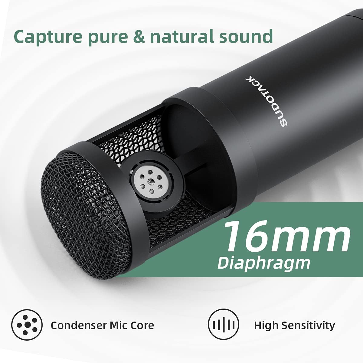 Professional Studio Cardioid Condenser Microphone Kit with Sound Card Boom Arm Shock Mount Pop Filter, Pack of 2 G9093