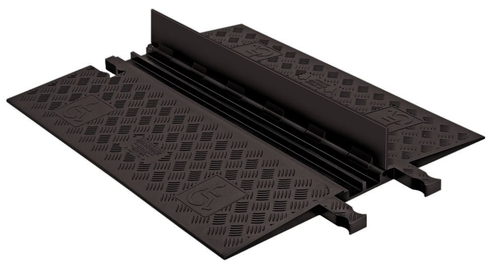 Polyurethane Heavy Duty 2 Channel Low Profile Cable Protector with ADA Compliant Ramp S509895