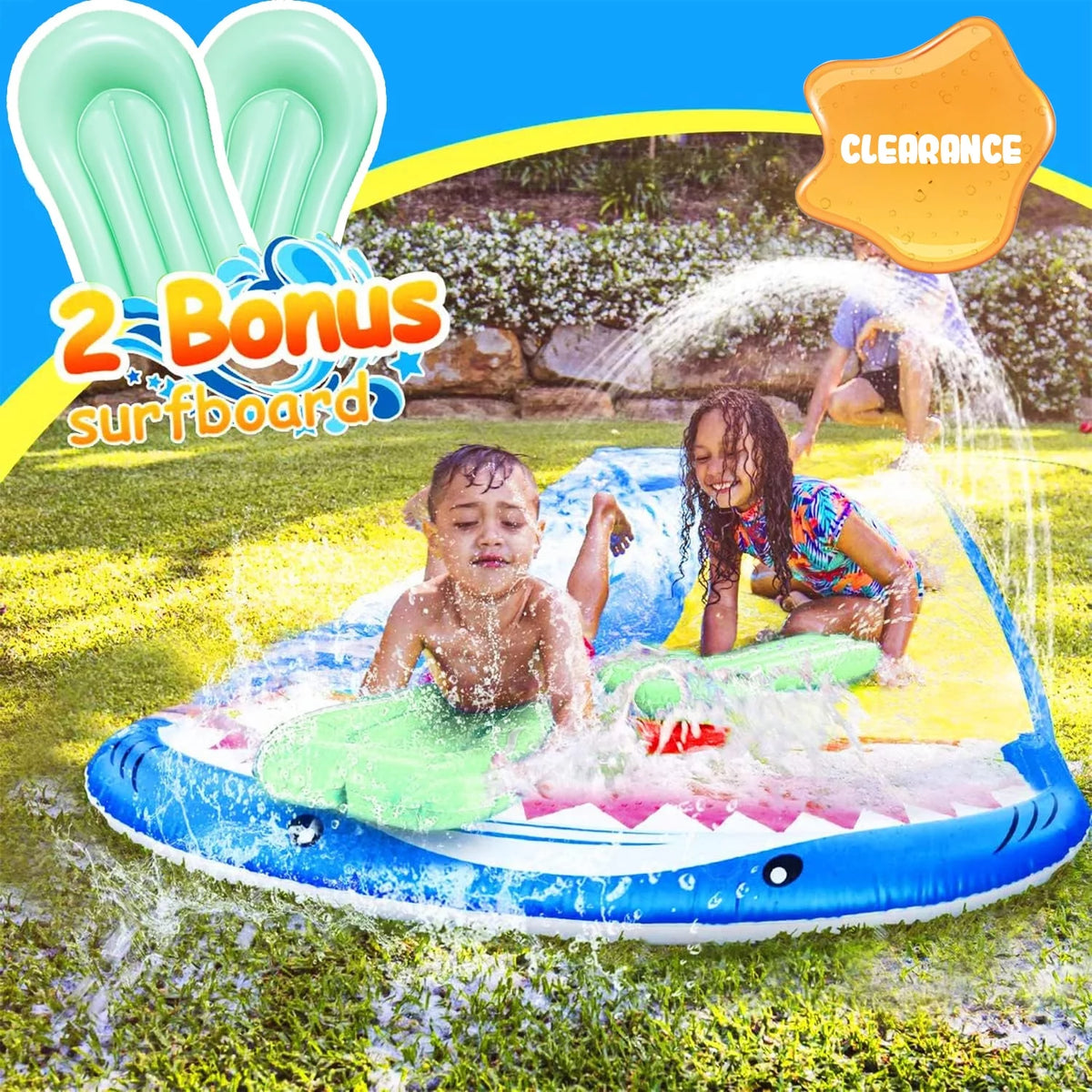 16FT Double Water Slides with Sprinklers K6095