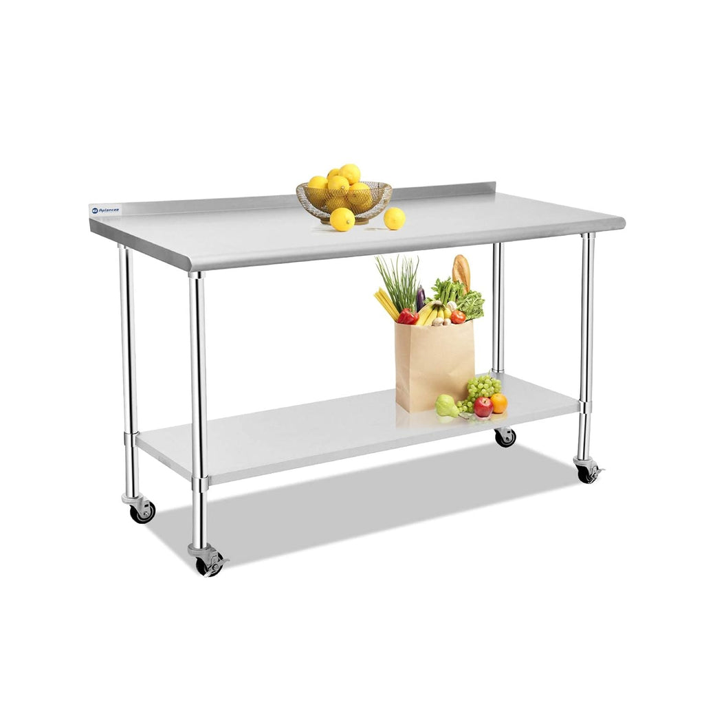Stainless Steel Prep & Work Table with Caster and Adjustable Undershelf N101893