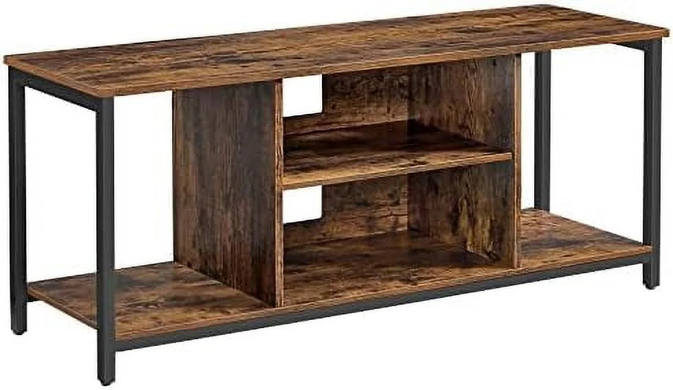 Rustic Brown and Black TV Stand up to 55 Inches with Shelving K47715