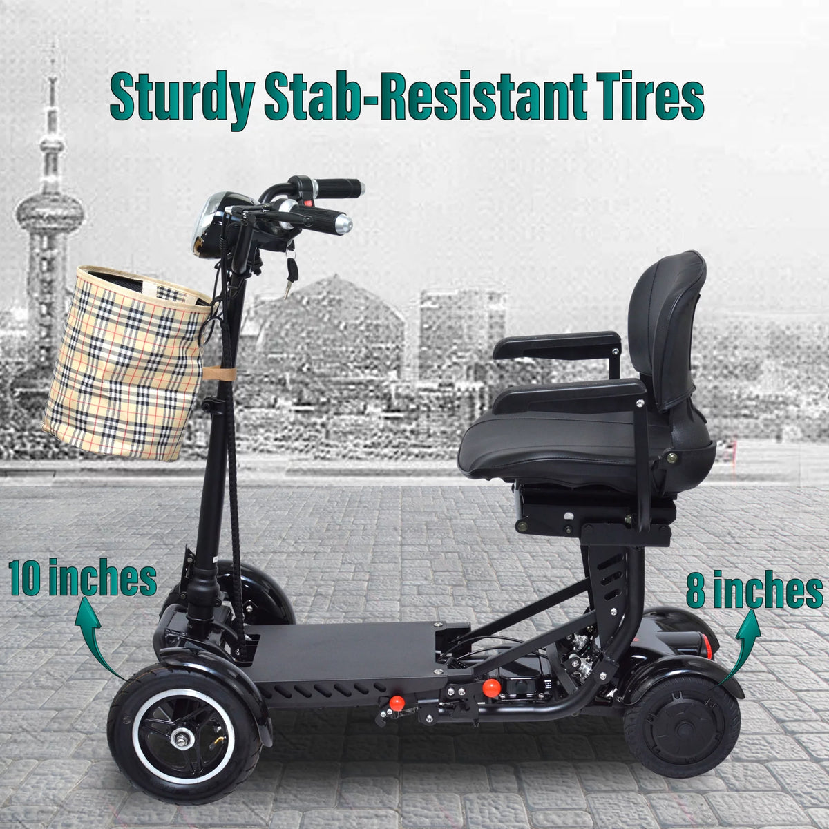 4 Wheel Foldable Powered Mobility Scooter with Seat Z541