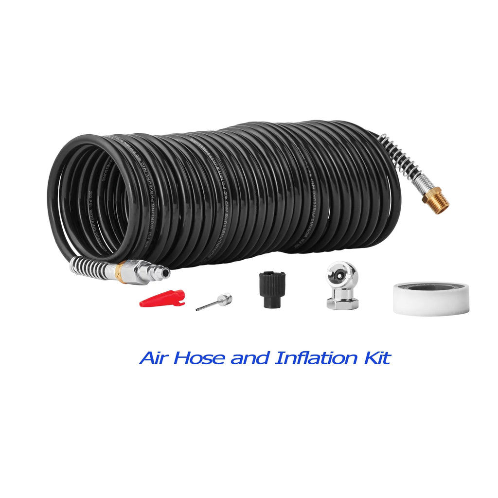 3 Gallon Oil-free Portable Air Compressor with Hose & Inflation Accessory Kit, 100 PSI L364625