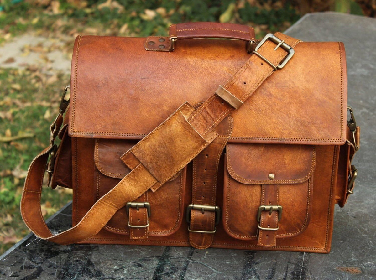 Vintage Leather Laptop Messenger Bag C40263