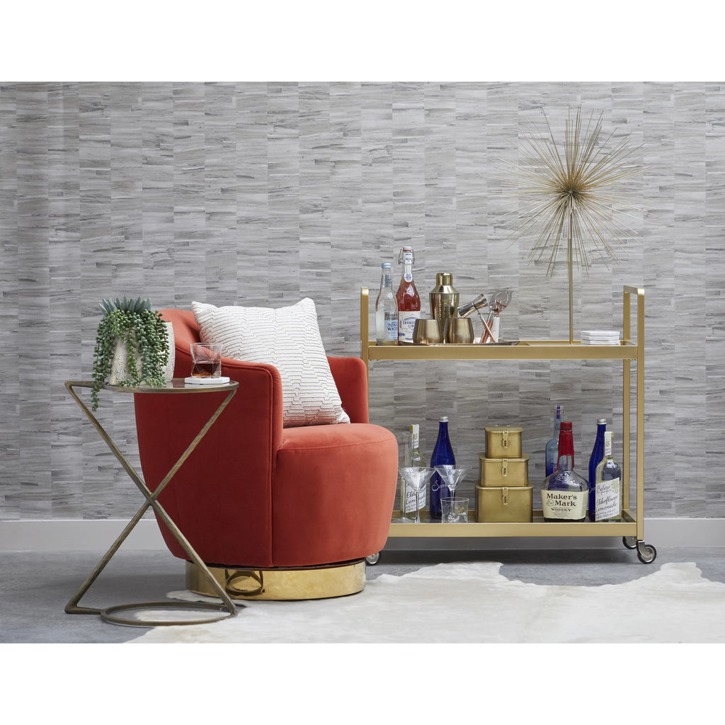 Iron Side End Table with Glass Top K6882
