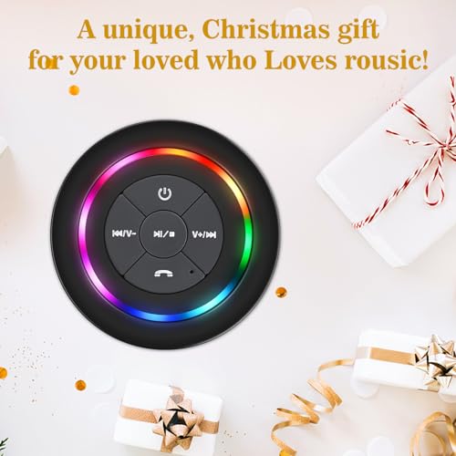 Bluetooth Shower Speaker with Suction Cup, IP67 Waterproof Speaker with LED Light Z564549
