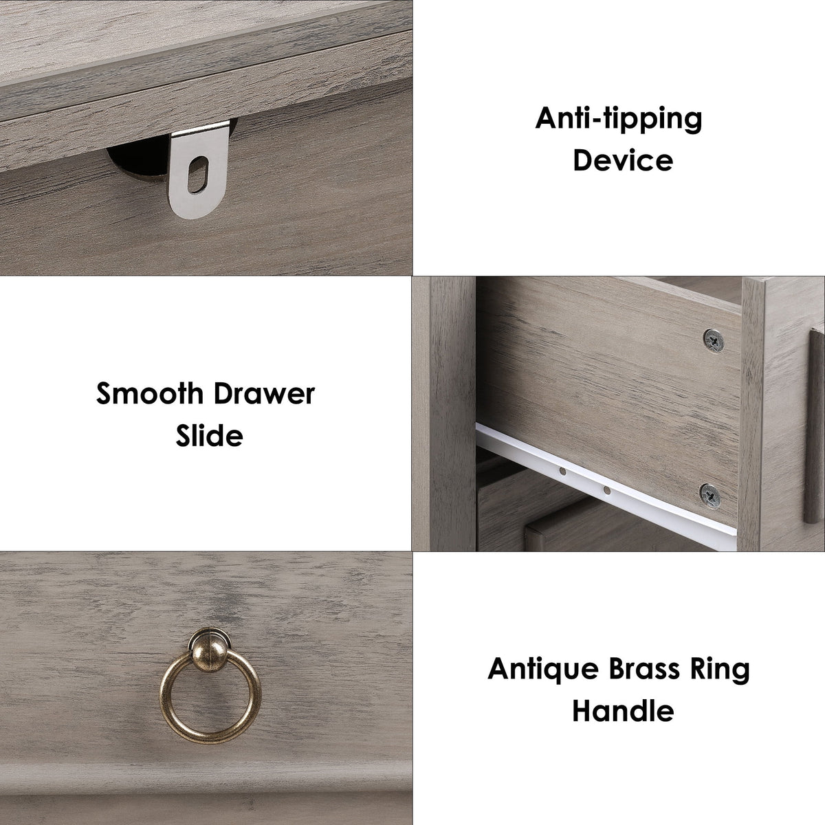 6 Drawer Tall Wood Dresser K72254