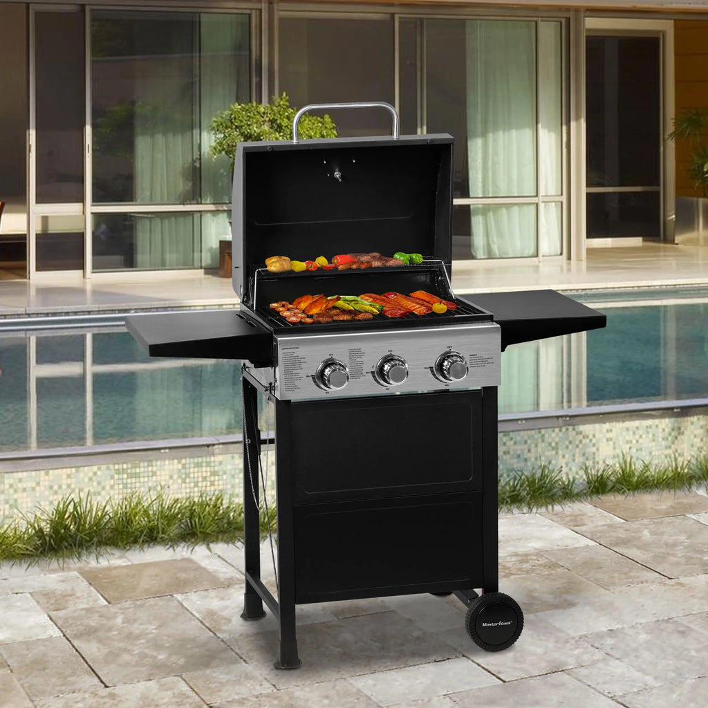 3 Burner Stainless Steel Propane Gas Grill P9466