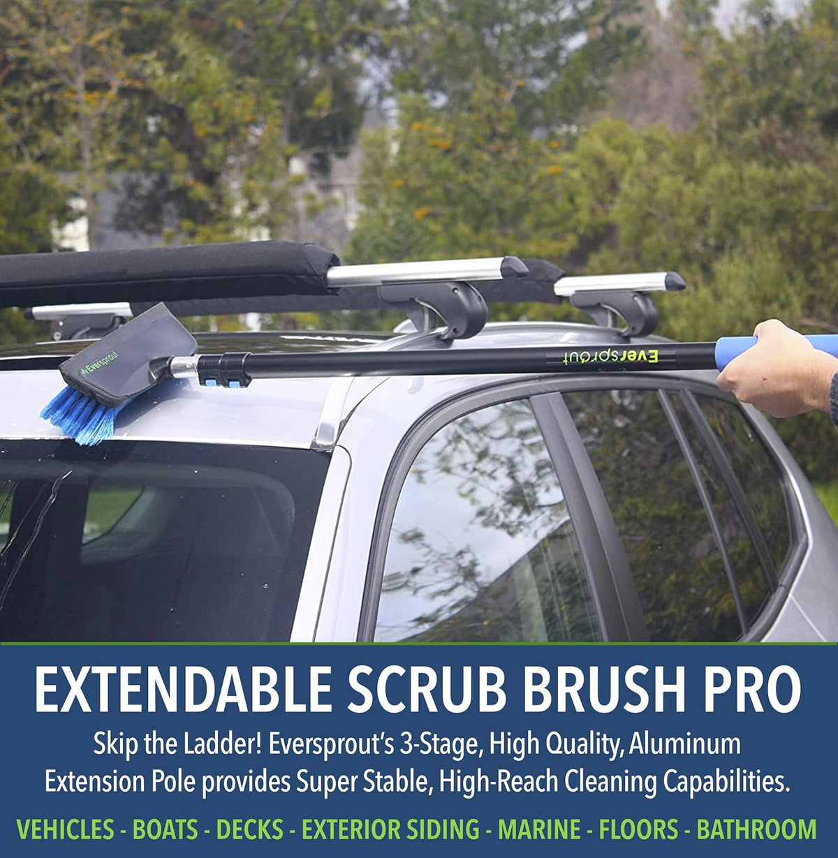 5-to-12 Foot Scrub Brush with Rubber Bumper P59428
