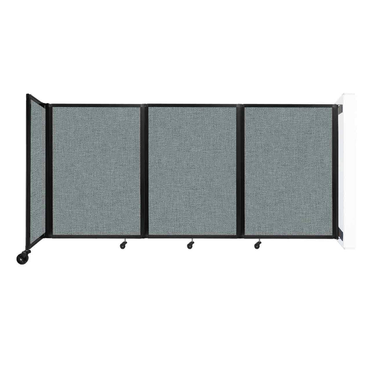 Sea Green Fabric Folding Room Divider Partition G688862