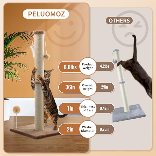 Gray 36 inch Cat Scratching Post with Sisal Rope Z61533