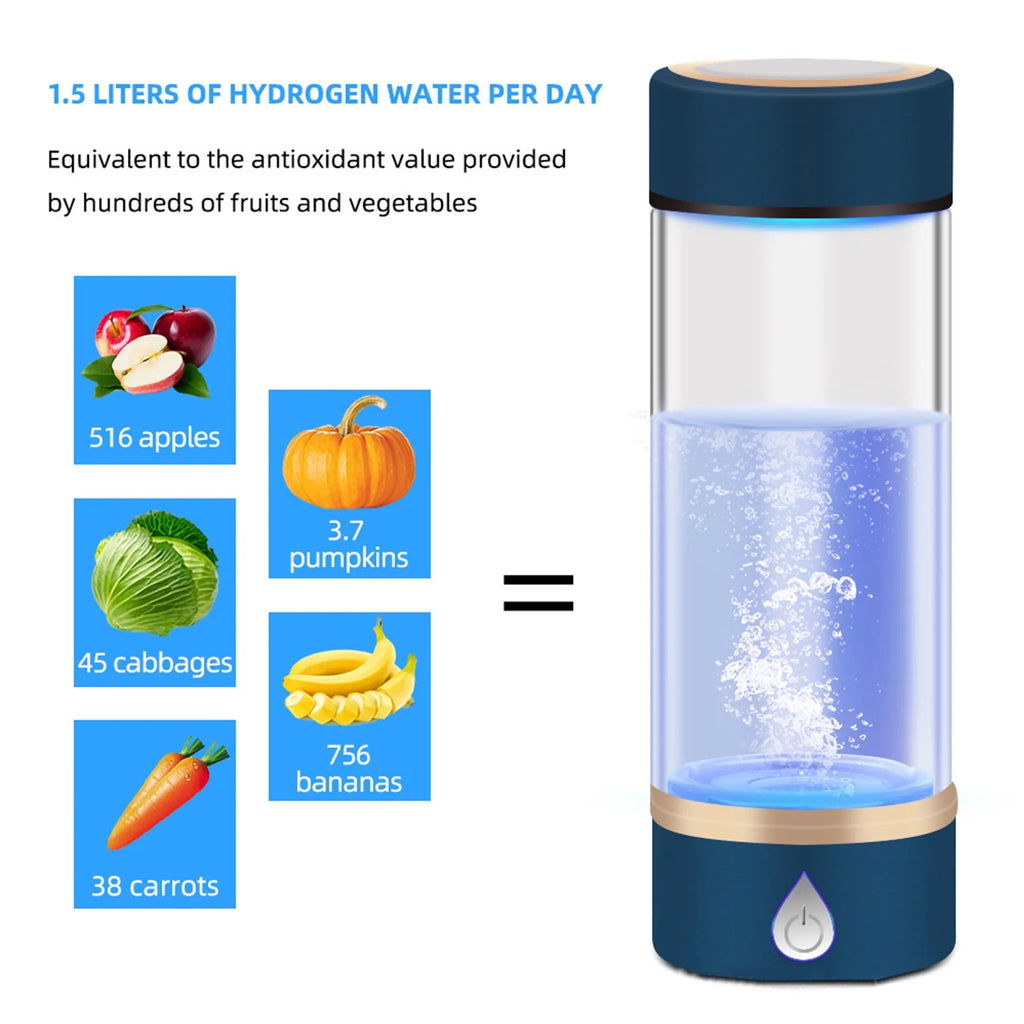 420ml Rechargeable Hydrogen Water Bottle Glass Cup N250435