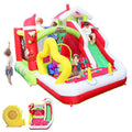 Christmas Jump 'n Slide Inflatable Bouncer with Blower, 130x108x92 inch R541