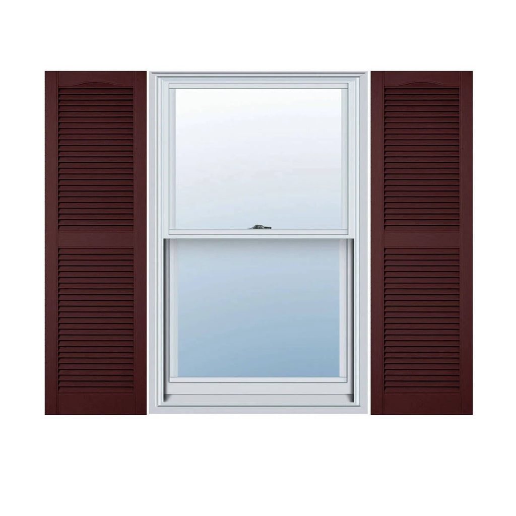 Vinyl Cathedral Top Open Louver Shutters L62538