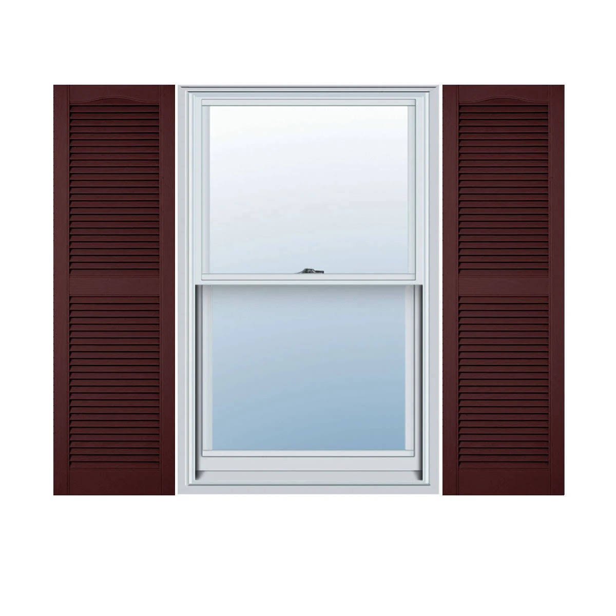 Vinyl Cathedral Top Open Louver Shutters L62538