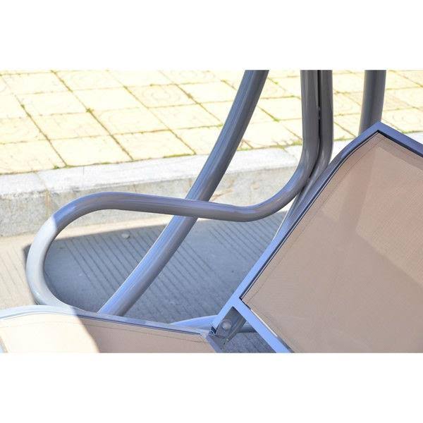 Sand Color 3 Person Outdoor Canopy Swing S1374