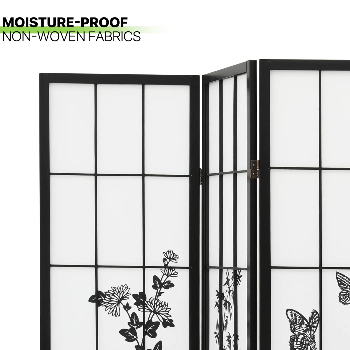 4 Panel Wood Foldable Room Divider D4187