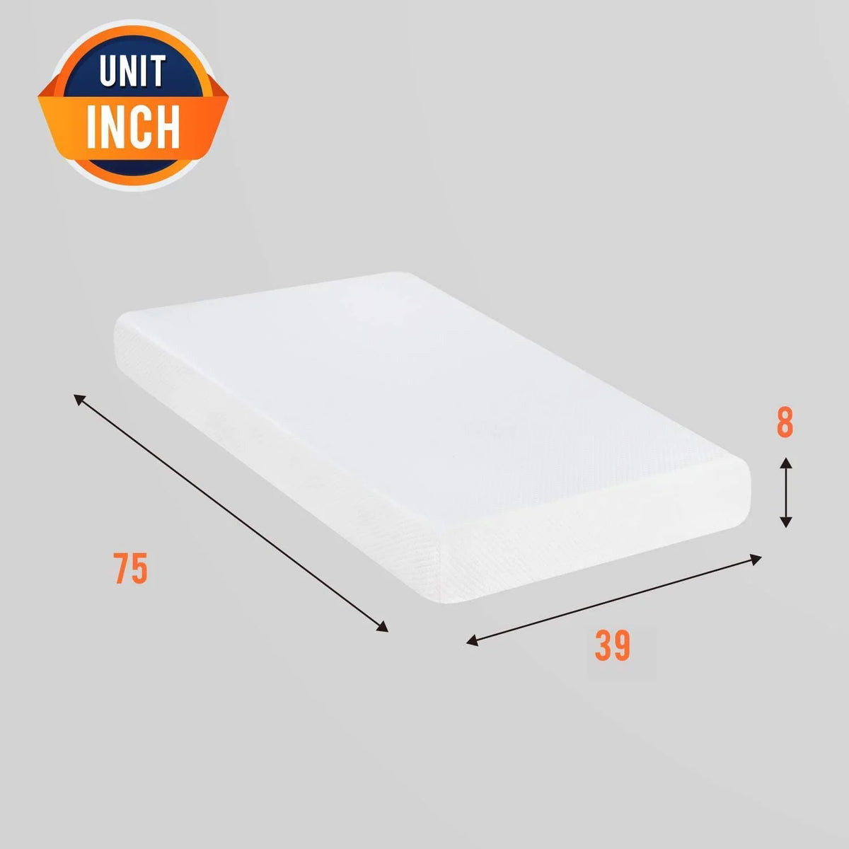8 inch Twin Size Memory Foam Gel Mattress Y572