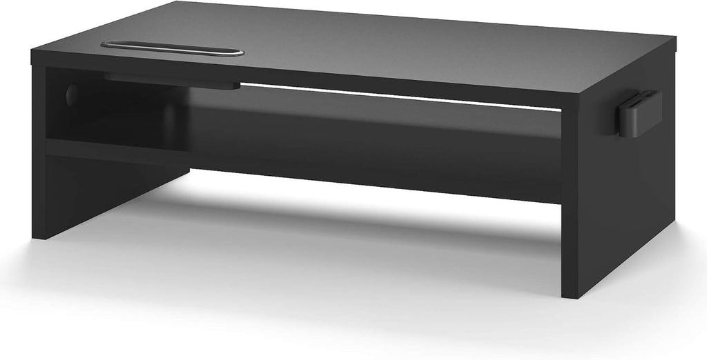 2 Tiers Wood Monitor Stand Riser with Storage Organizer V609908