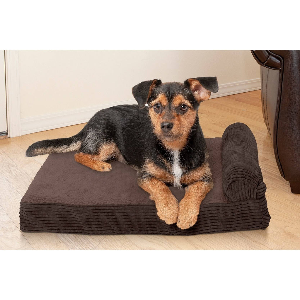 Memory Foam Corduroy Chaise Lounge Pet Bed Z450