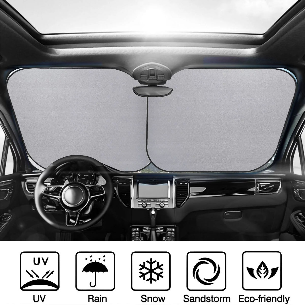 Merry Christmas 2 Pack Foldable Car Windshield Sun Shade N49512