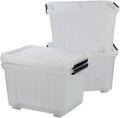 30 L Clear Plastic Storage Box with Wheels, 4-Pack P23981