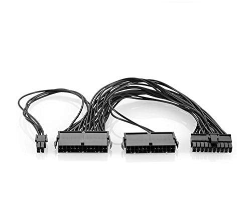 24 Pin PSU Power Supply Extension Cable Splitter Adapter Kit Black F51654