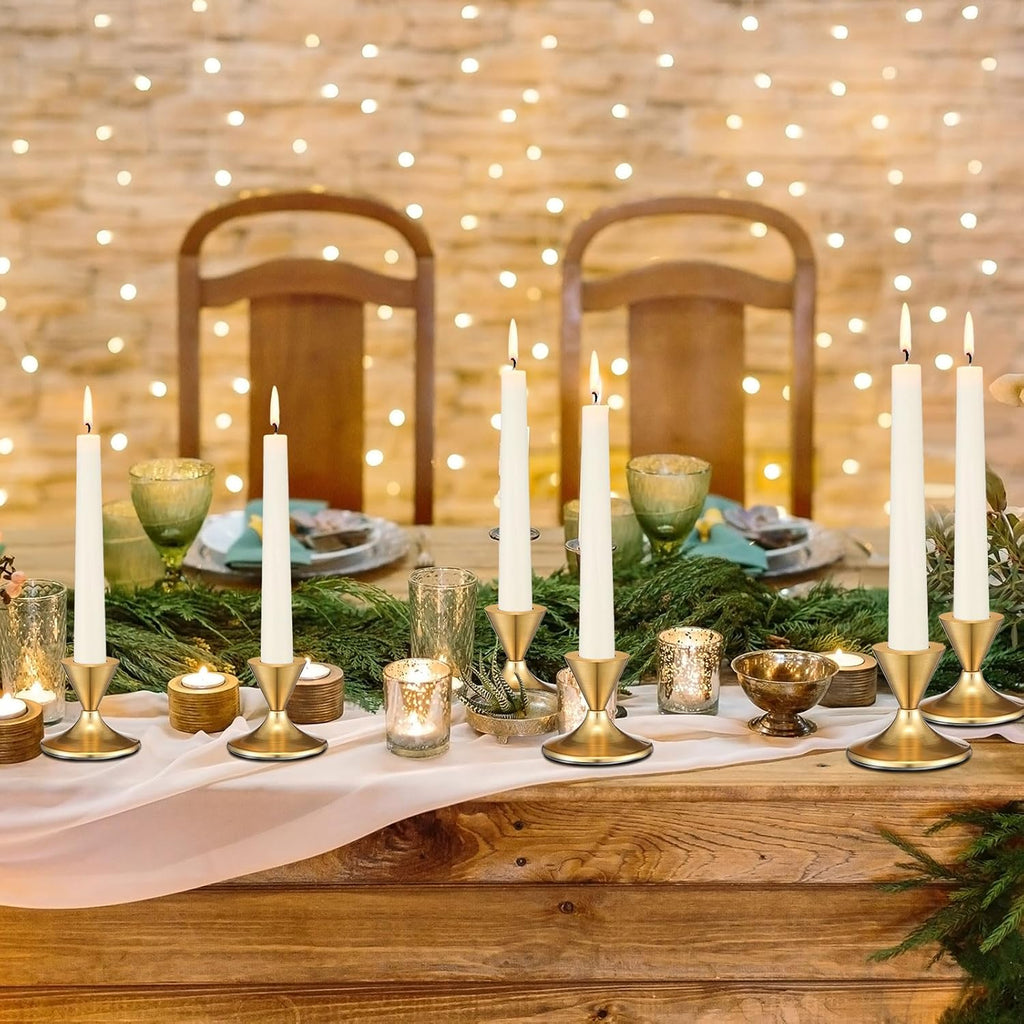 24 Pcs Gold Taper Candle Holders B73097