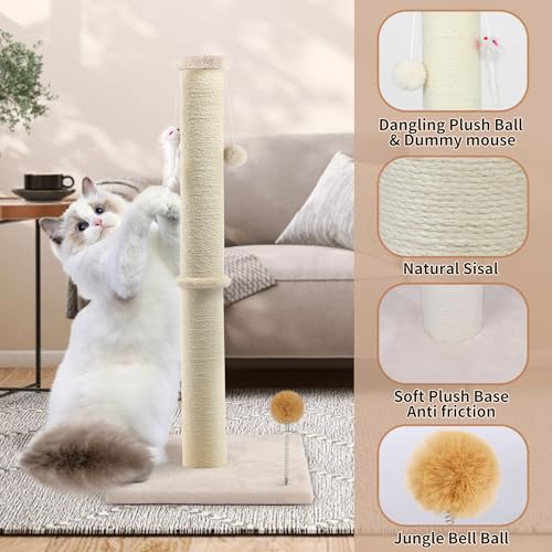 Gray 36 inch Cat Scratching Post with Sisal Rope Z61533