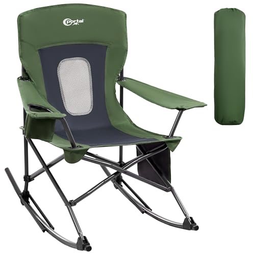 Folding Camping Rocking Chair with Cup Holder and Carry Bag X5124