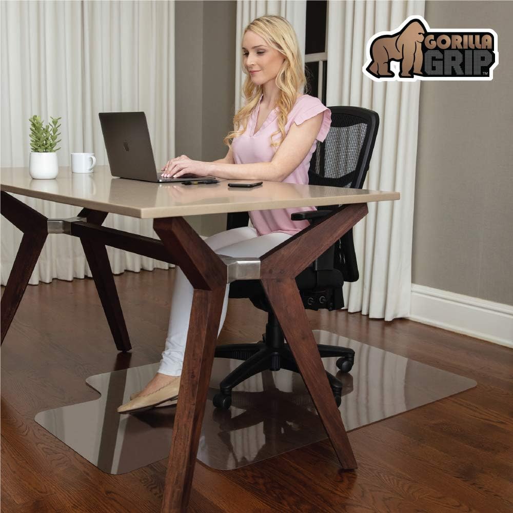 Transparent Polycarbonate Desk Chair Mat with Lip, 48x36 E8200