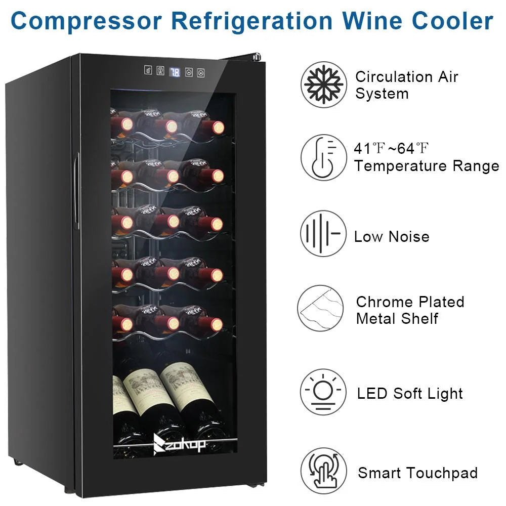 18 Bottle Compressor Wine Cooler with Digital Control D313