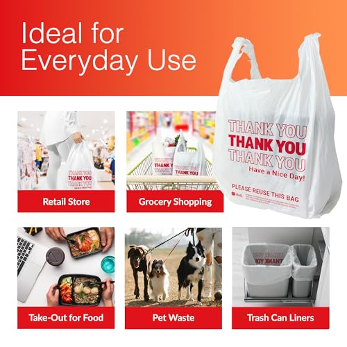 Thank You Plastic Bags 350 Count White O4355