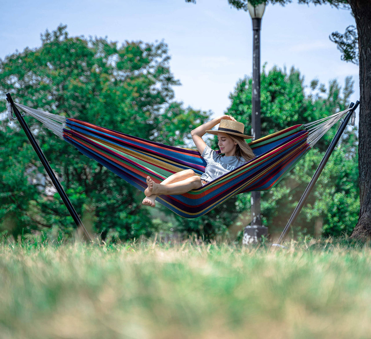 Double Camping Hammock with Stand A7958