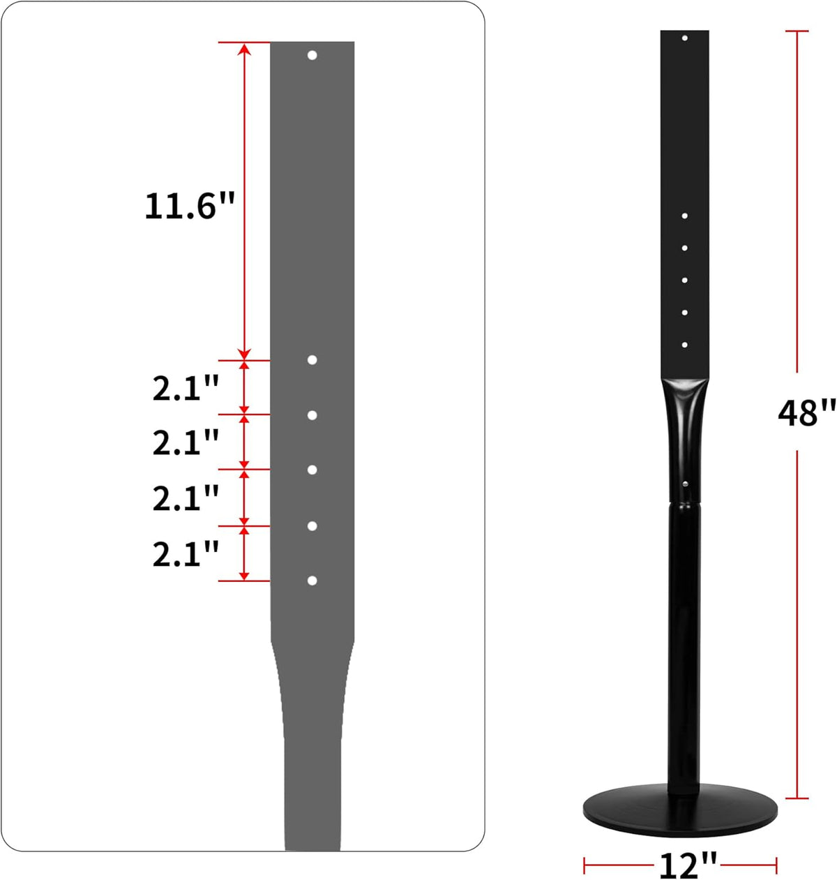 Cast Iron Sign Post Base with Portable 48” Post A655