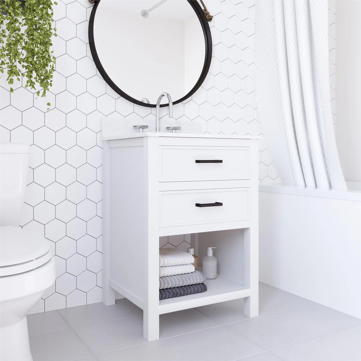 24 Inch Bathroom Vanity with Ceramic Sink X12194