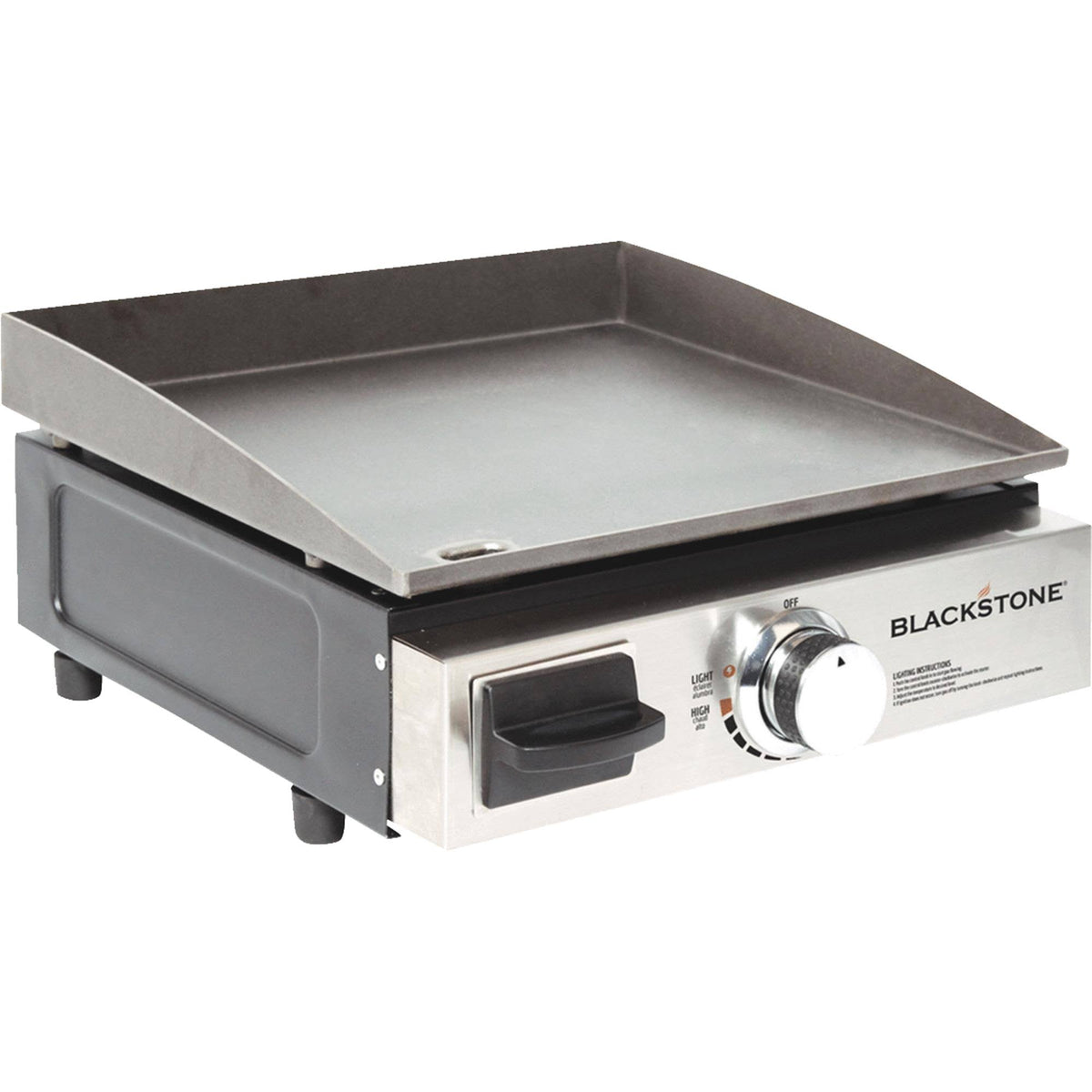 17 in. Table Top 1-Burner Portable Gas Griddle in Stainless Steel and Black K2166