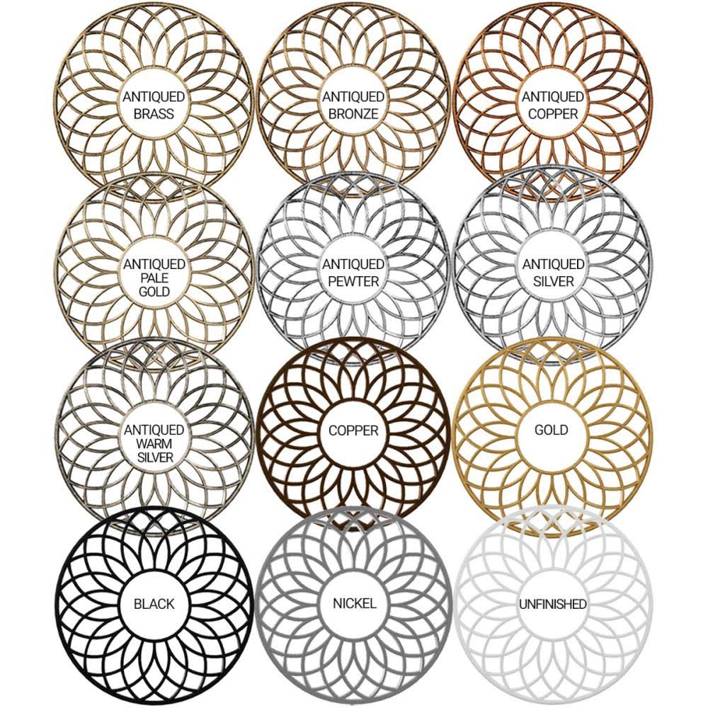 22x22OD x 8x22ID x 3/4x22P PVC Pierced Ceiling Medallion, Antiqued Silver D43200