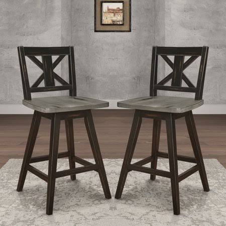 Black Counter Height Dining Chair, Set of 2 H21605