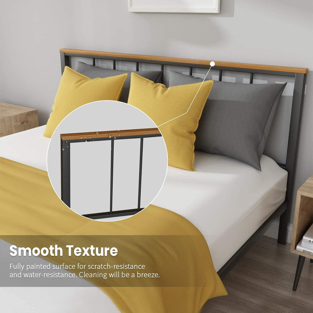 Metal Bed Frame with Headboard and Under Bed Storage W2969