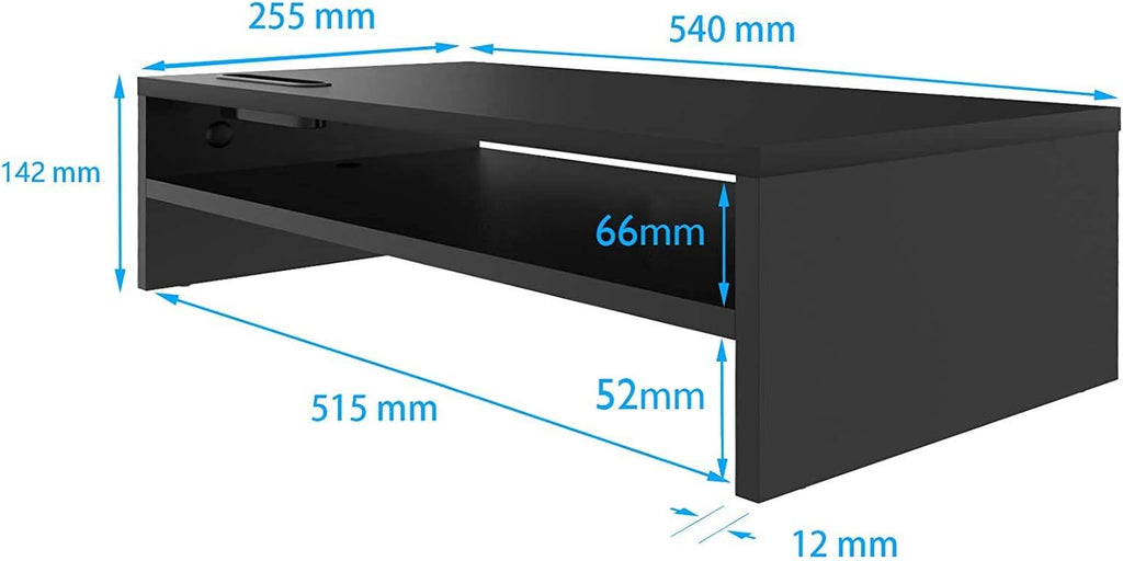 2 Tiers Wood Monitor Stand Riser with Storage Organizer V609908