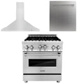 30 in. Gas Range, Range Hood, Dishwasher C1838