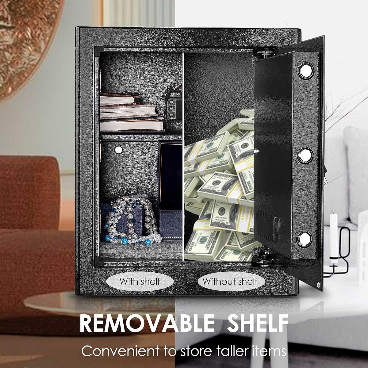 1.7 Cub Fireproof Waterproof Digital Safe Box with Keypad V79015