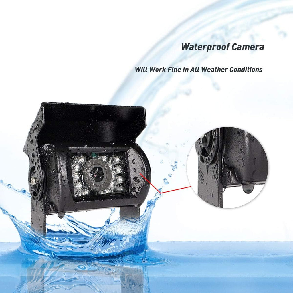 Backup Camera with Monitor Split Screen Wired 4 Channels M6689