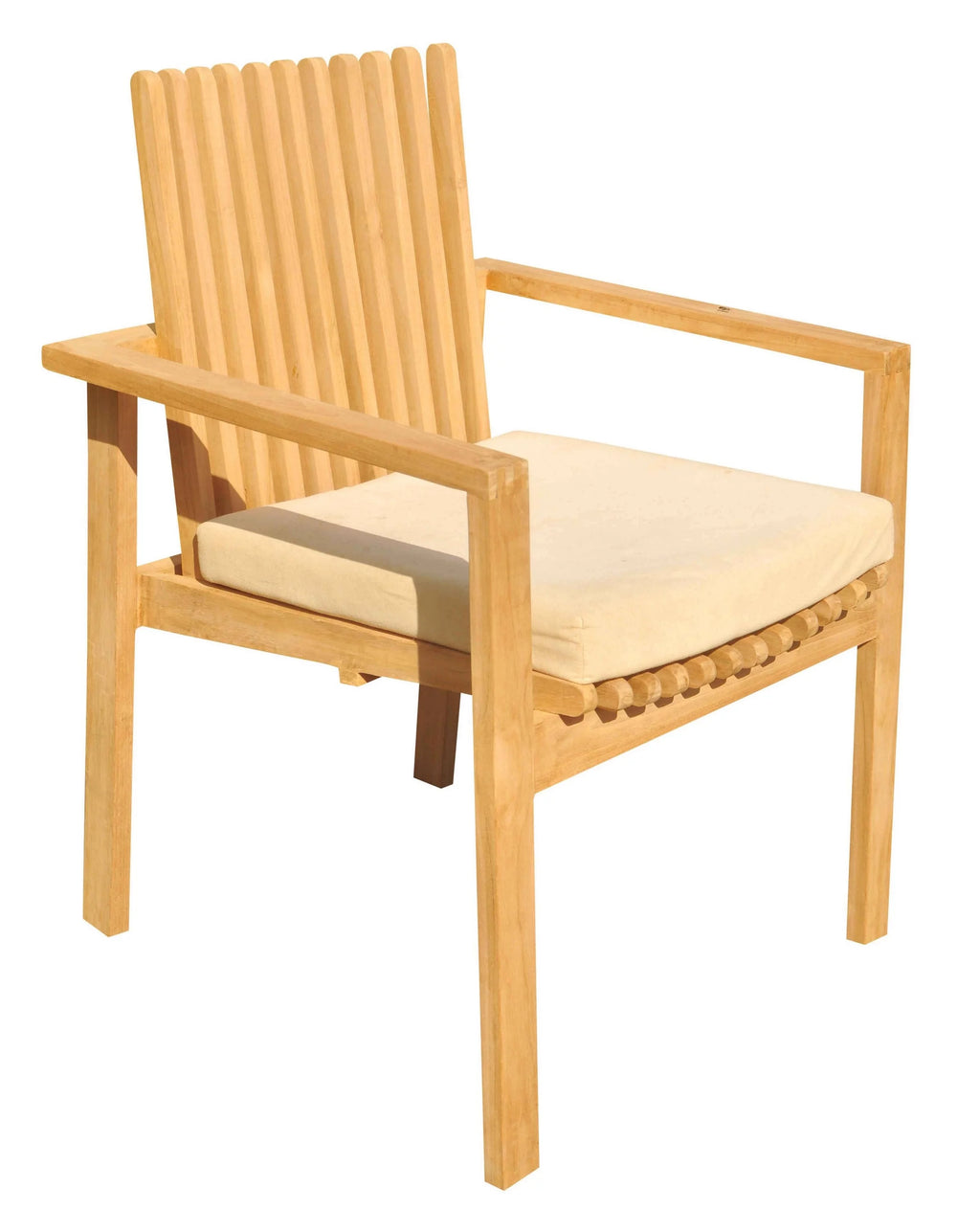 Grade-A Teak 7 Pc Dining Set 60" Round Table 6 Stacking Arm Chairs D5657