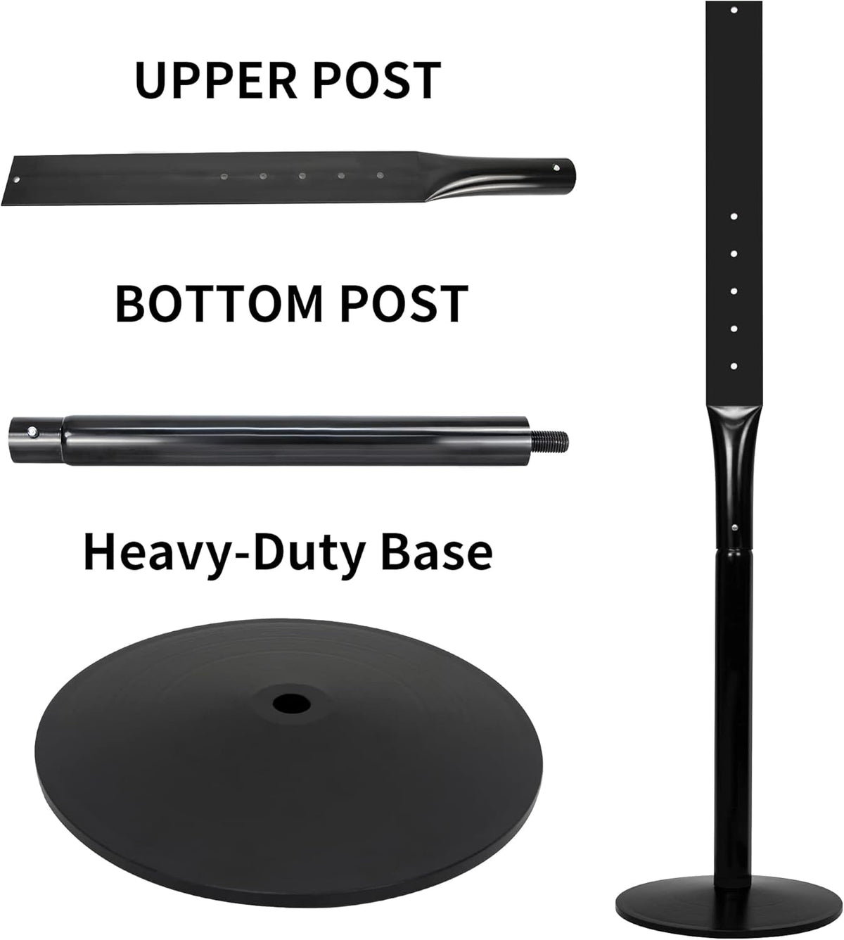 Cast Iron Sign Post Base with Portable 48” Post A655