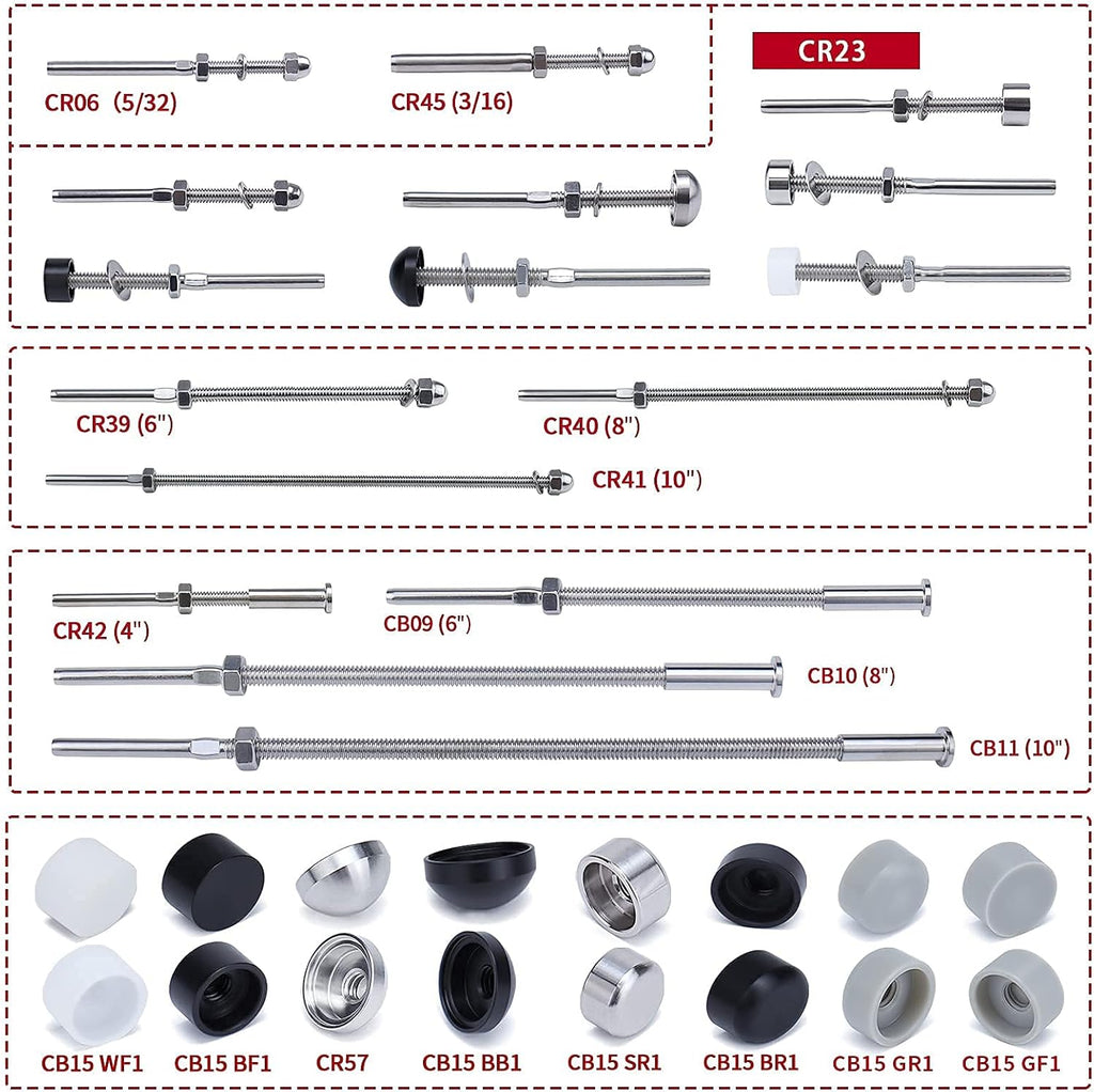 60Pack 1/8 Cable Railing Kit T316 Stainless Steel U37168