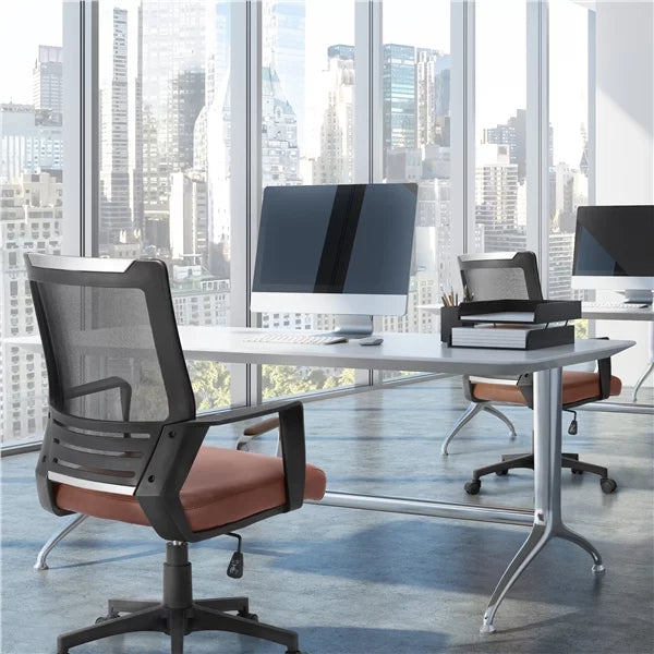 Brown Mesh Ergonomic Office Chair with Armrests A1518