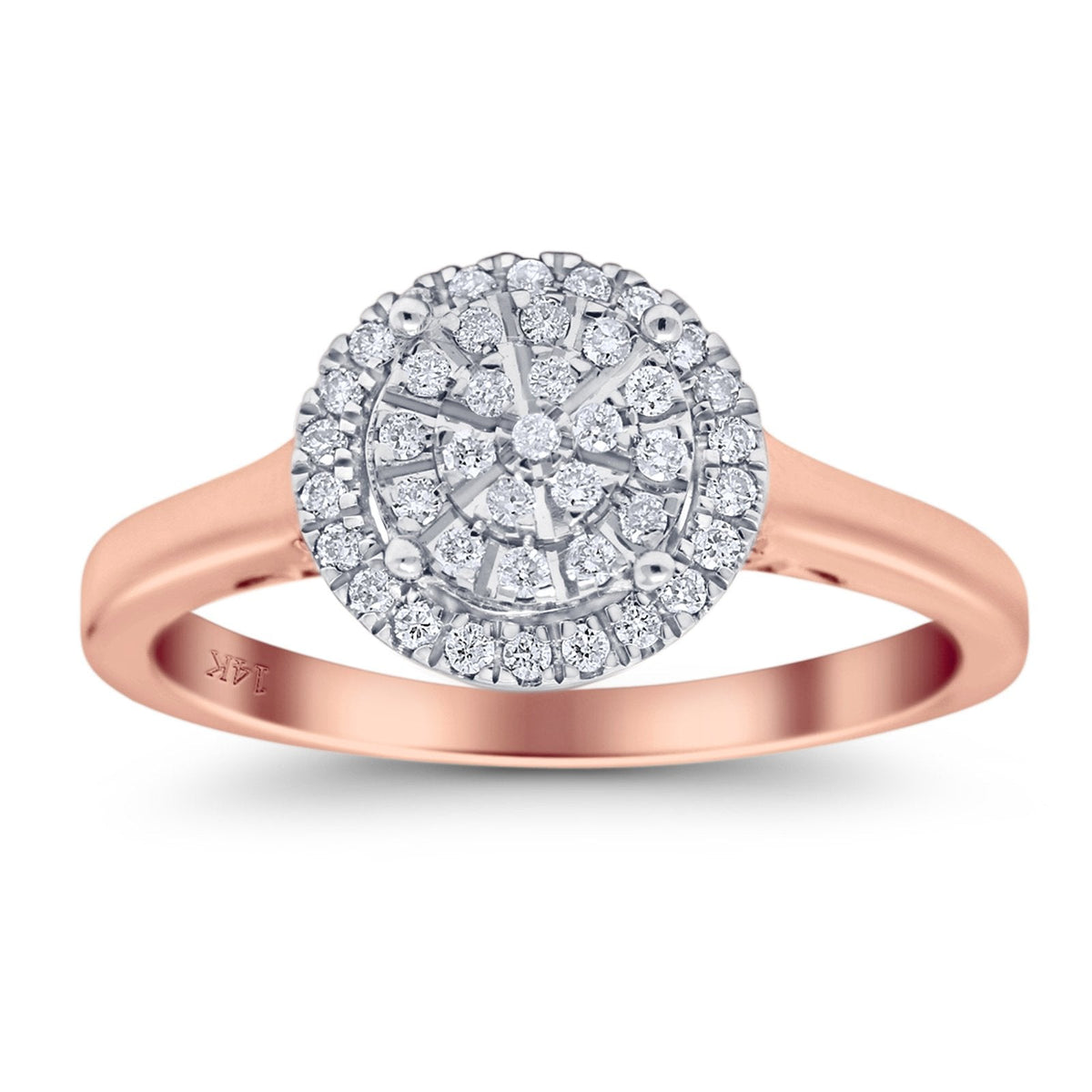 14K Rose Gold Diamond Engagement Ring Size 5 X580718